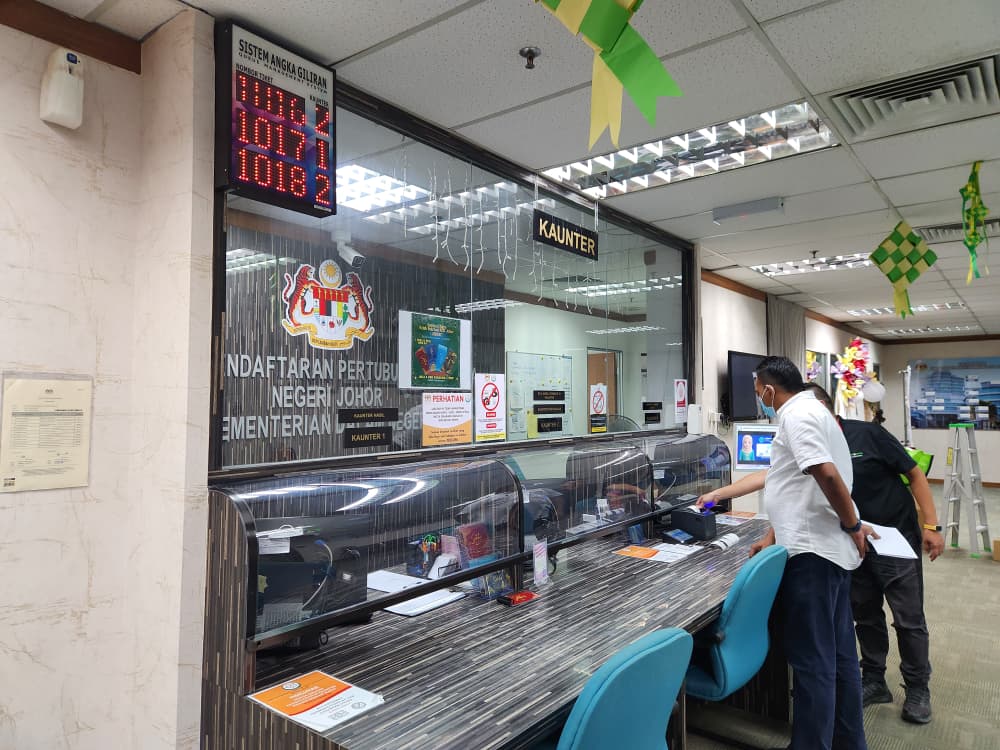 Custronics Queue Management System installation at Jabatan Pendaftaran Pertubuhan Malaysia Negeri Johor