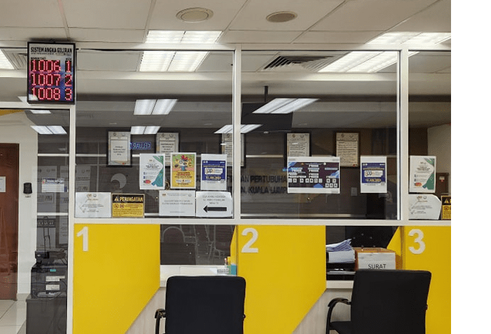 Custronics Queue Management System installed in Jabatan Pendaftaran Pertubuhan Malaysia Jalan Duta