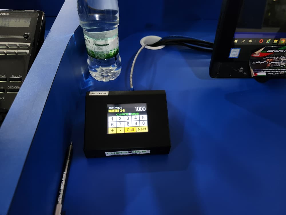 Custronics LED Queue Management System counter keypad Balai Polis Setapak