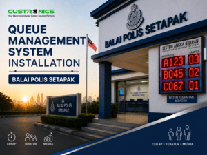 Custronics Queue Management System Installation at Balai Polis Setapak